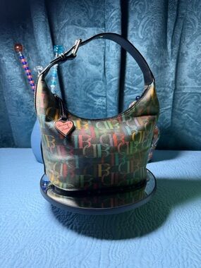 Dooney & Bourke Rainbow Monogram Hobo Shoulder Bag 8x6